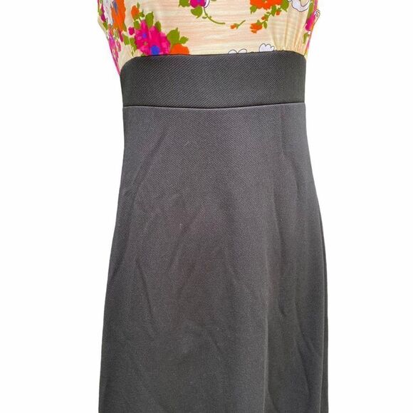 Vintage 70s Womens Floral Maxi Dress Size Small Pink Black - Picture 8 of 13
